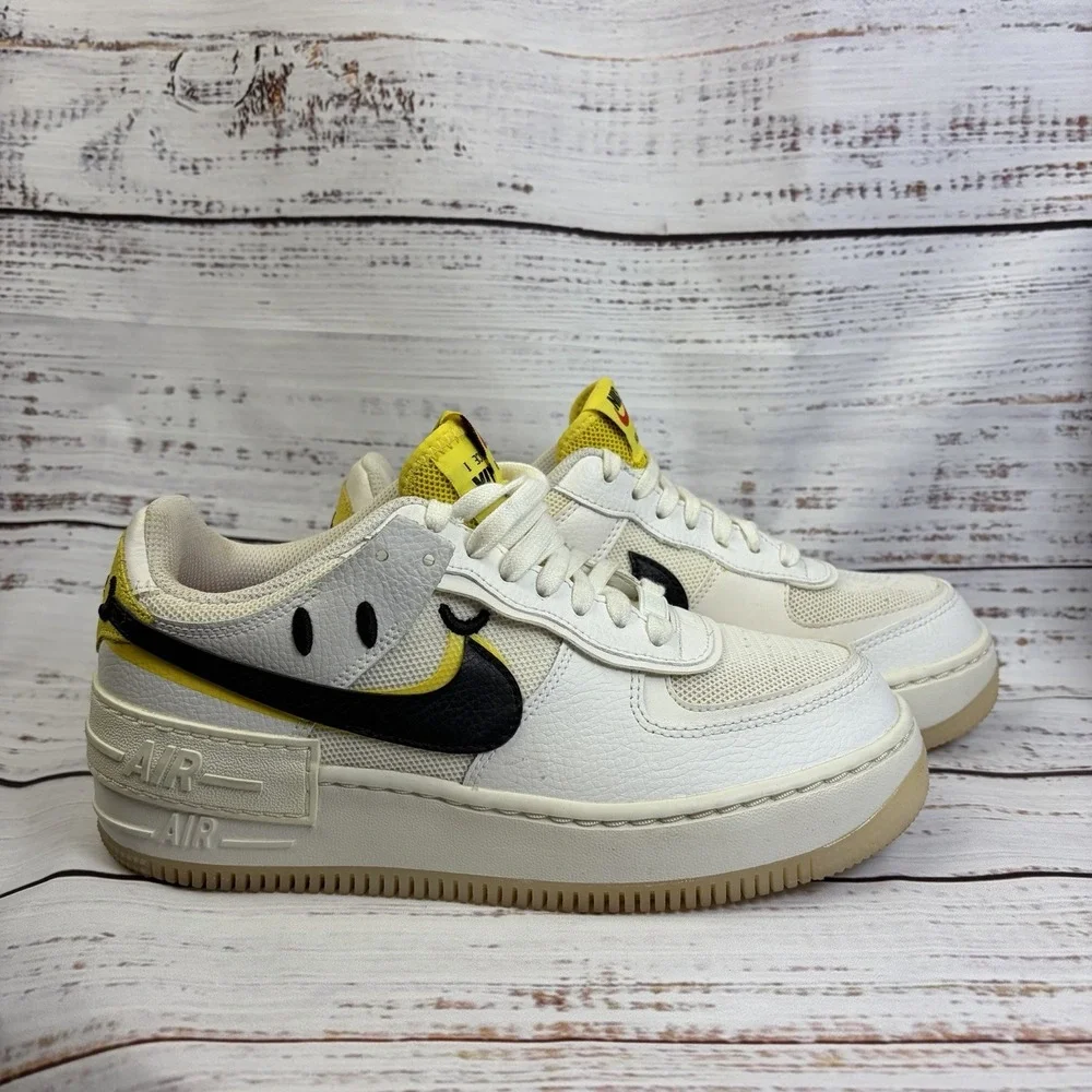 Nike Air Force 1 Shadow 'Go the Extra Smile' White Sneakers, Size 7.5 DO5872-100
